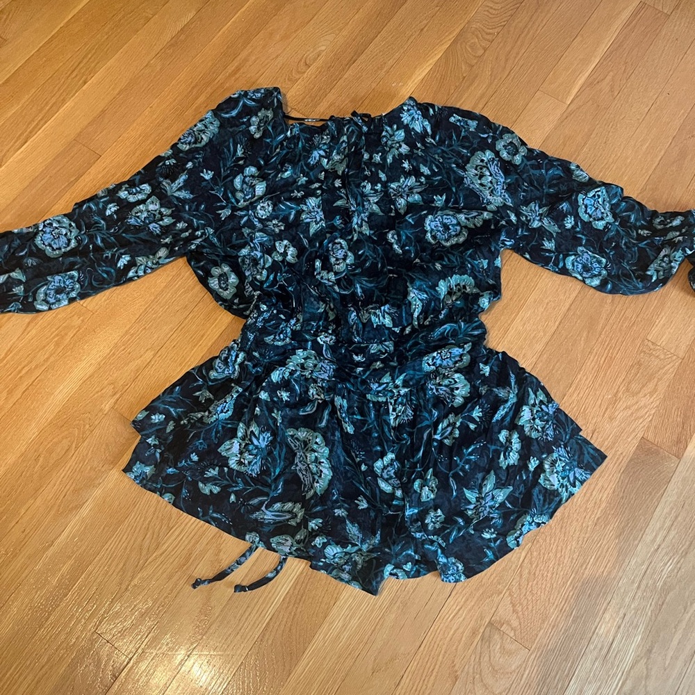 Free people one piece shorts jumpsuit, with open back